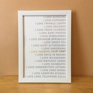 “I Love...” List Wall Sign